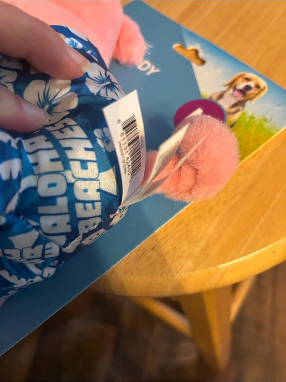 Vibrant Pink Plush Pig with Blue Floral Swimsuit Soft Squeaky Snuggle Toy